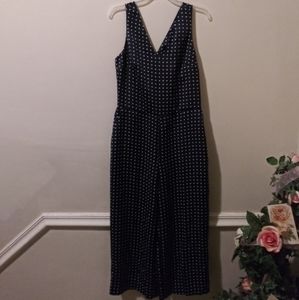 Banana Republic Navy/White Polka Dot Jumpsuit